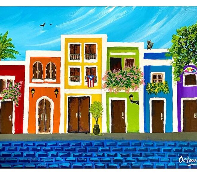 Colorful Building Drawings of San Juan Houses: Art and Architecture