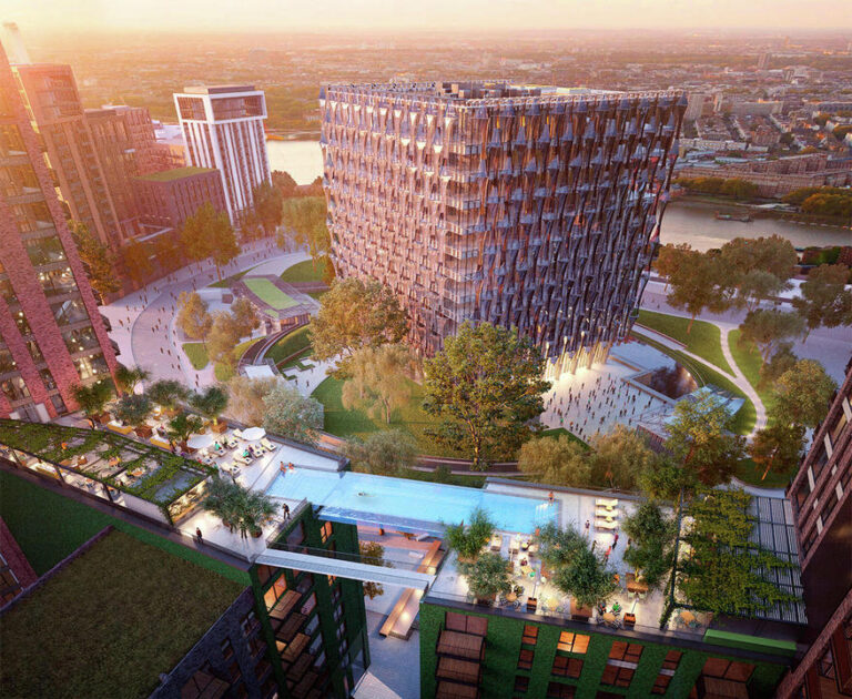Swimming Pool Between Buildings in London: Sky Pool Design Explained
