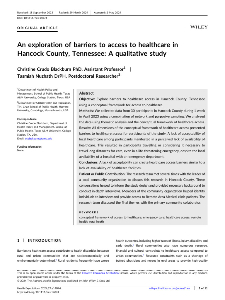 Why Are There Barriers to Healthcare Access?