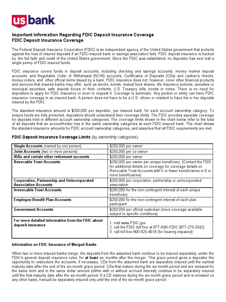 What FDIC Insurance Covers