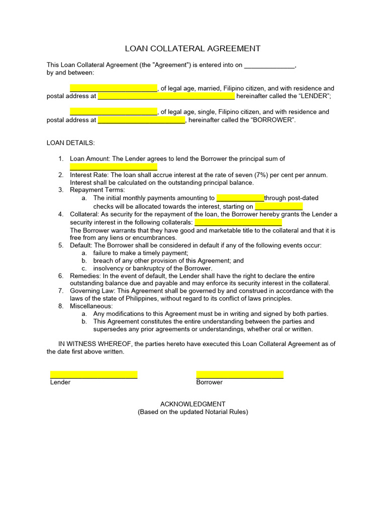 What Is Collateral in a Loan Agreement? Explained