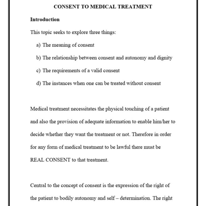 Why Consent Is Required in Healthcare Treatment