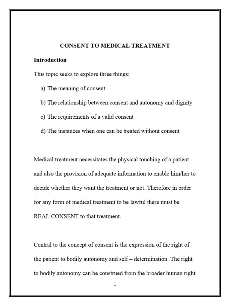 Why Consent Is Required in Healthcare Treatment