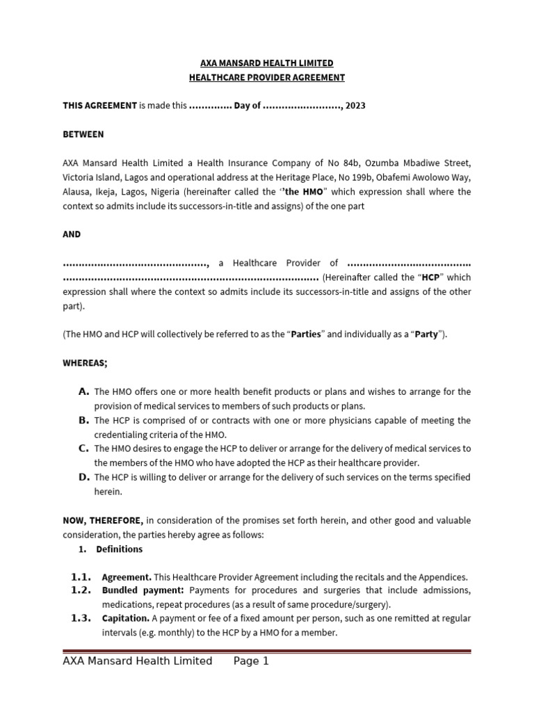 What Are Healthcare Provider Agreements?