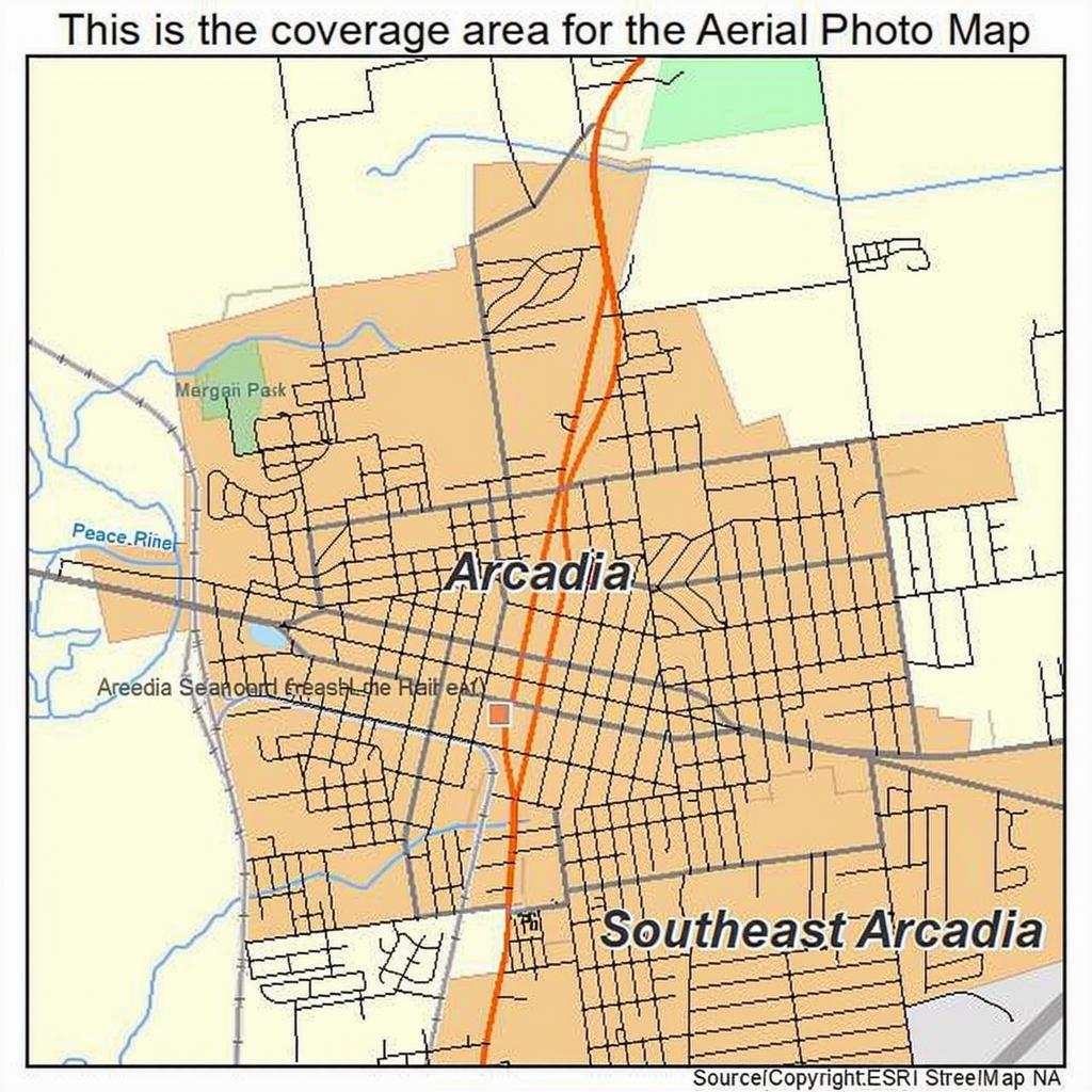 Aerial Photography Map of Arcadia, FL Florida