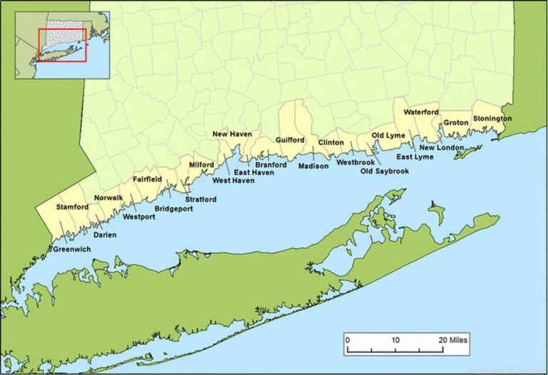 Map Of Connecticut Shoreline