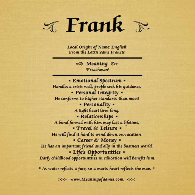 What Does The Name Frank Mean In Italian