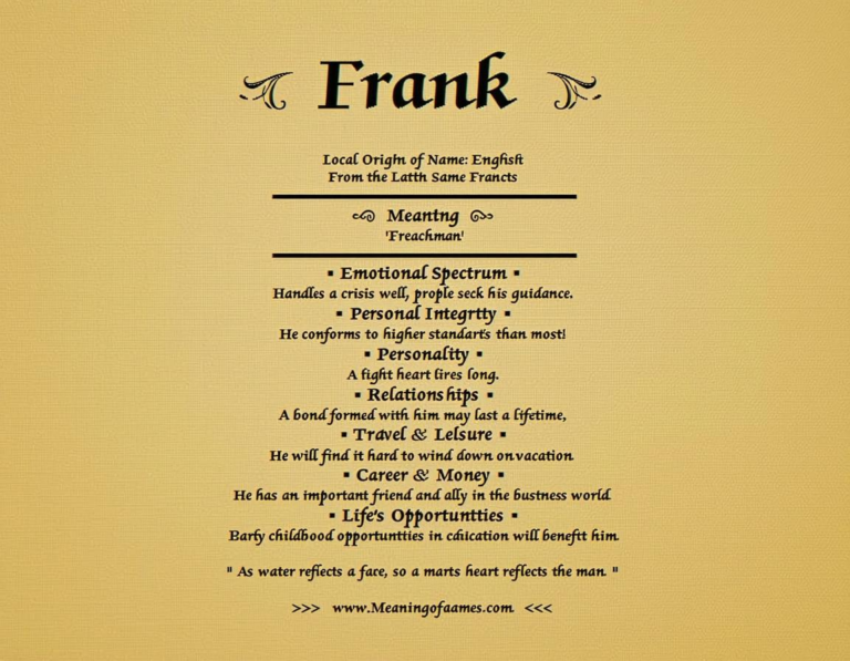 What Does The Name Frank Mean In Italian