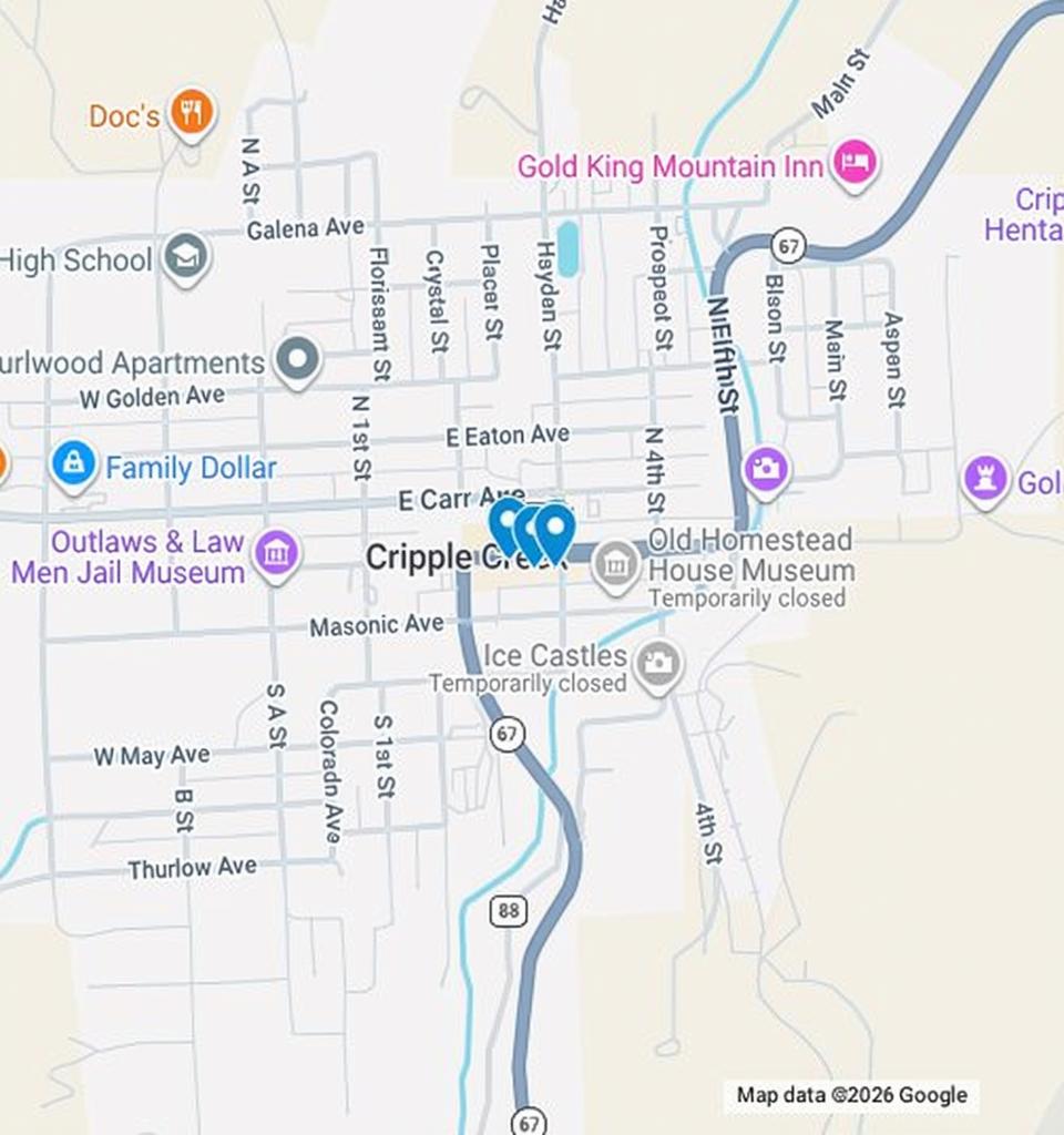 Casinos and Hotels In Cripple Creek Colorado - Google My Maps