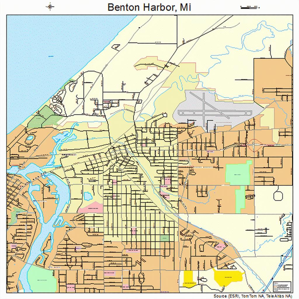Benton Harbor Michigan Street Map 2607520