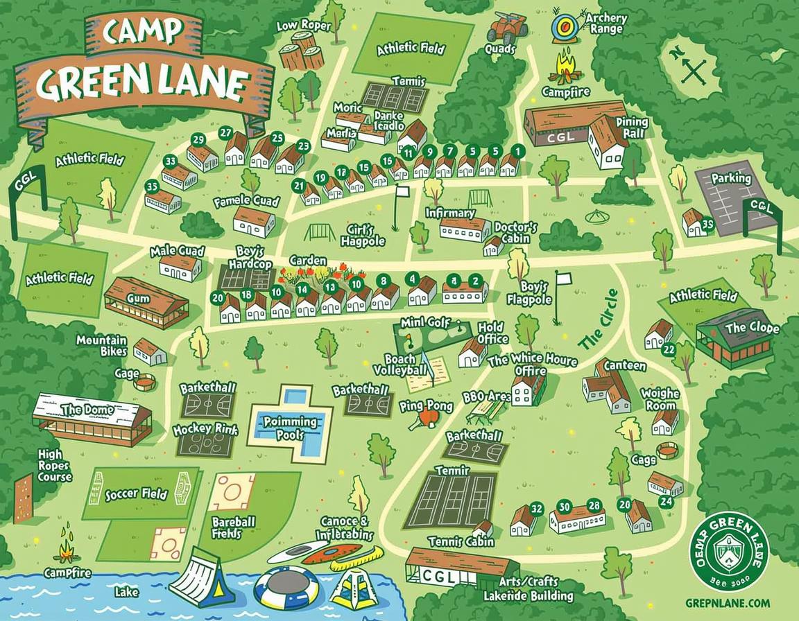 Map Of Camp Green Lake - Island Maps