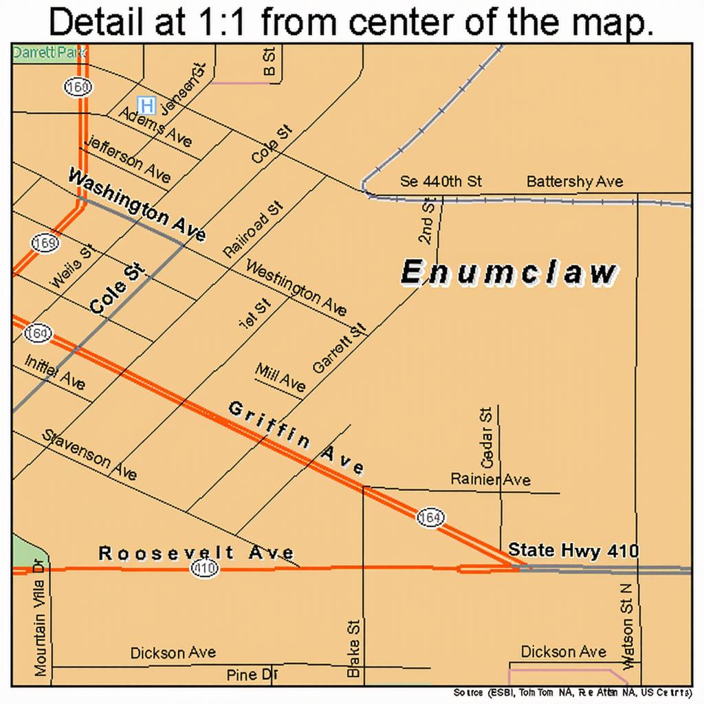 Enumclaw Washington Street Map Detail