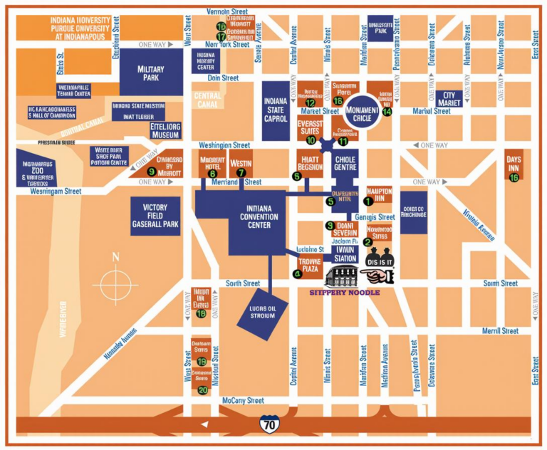 Map Of Downtown Indianapolis Hotels