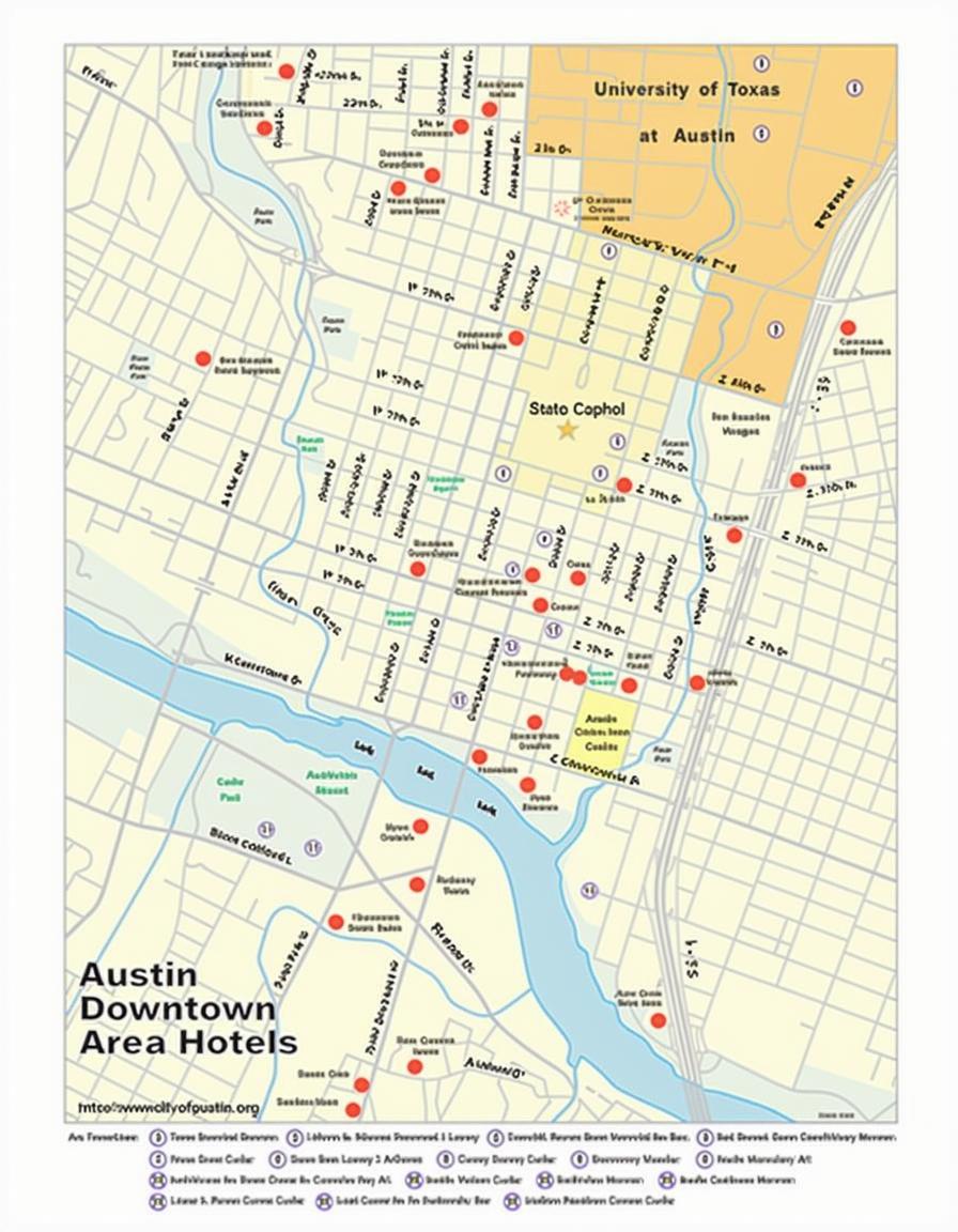 Austin Texas Map Downtown - United States Map