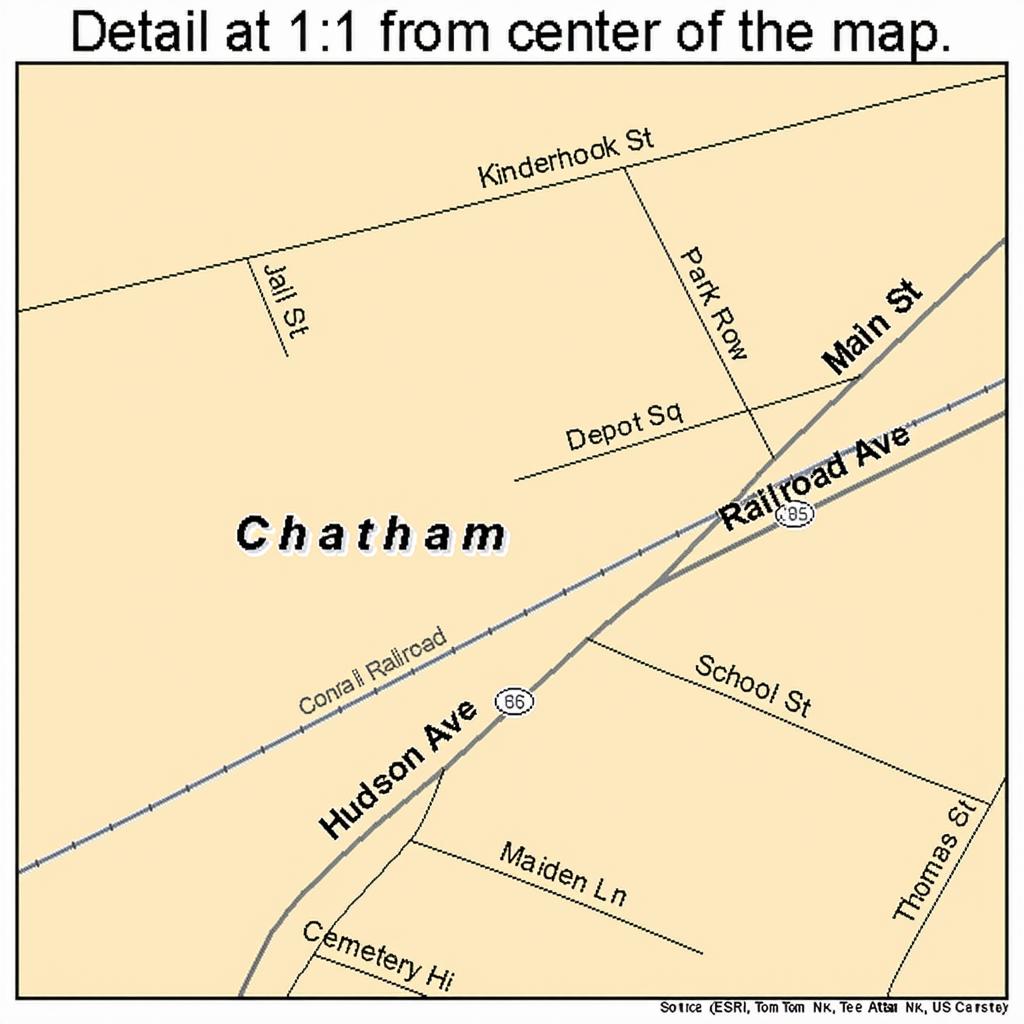 Chatham New York Street Map Detail