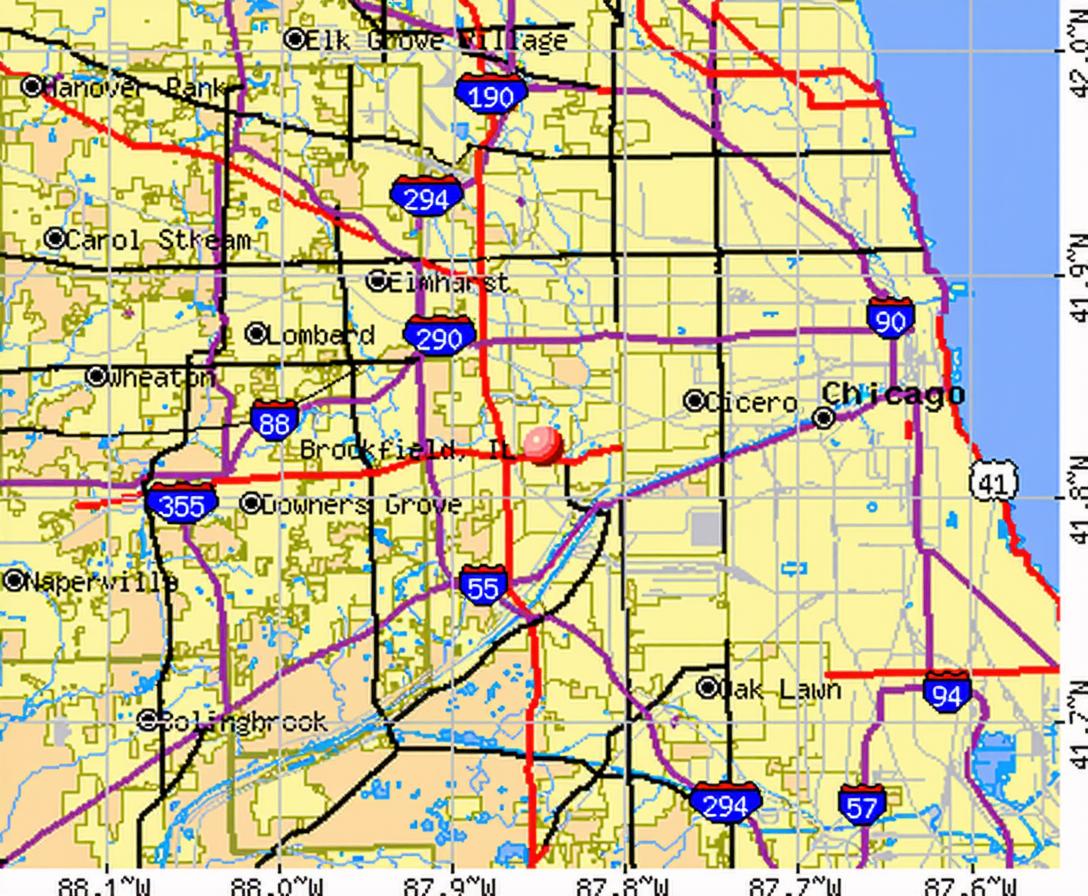 Brookfield, Illinois (IL 60513, 60546) profile: population, maps, real