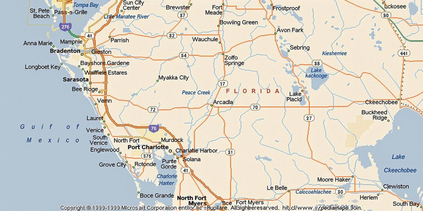Map Of Arcadia | Maps Of Florida
