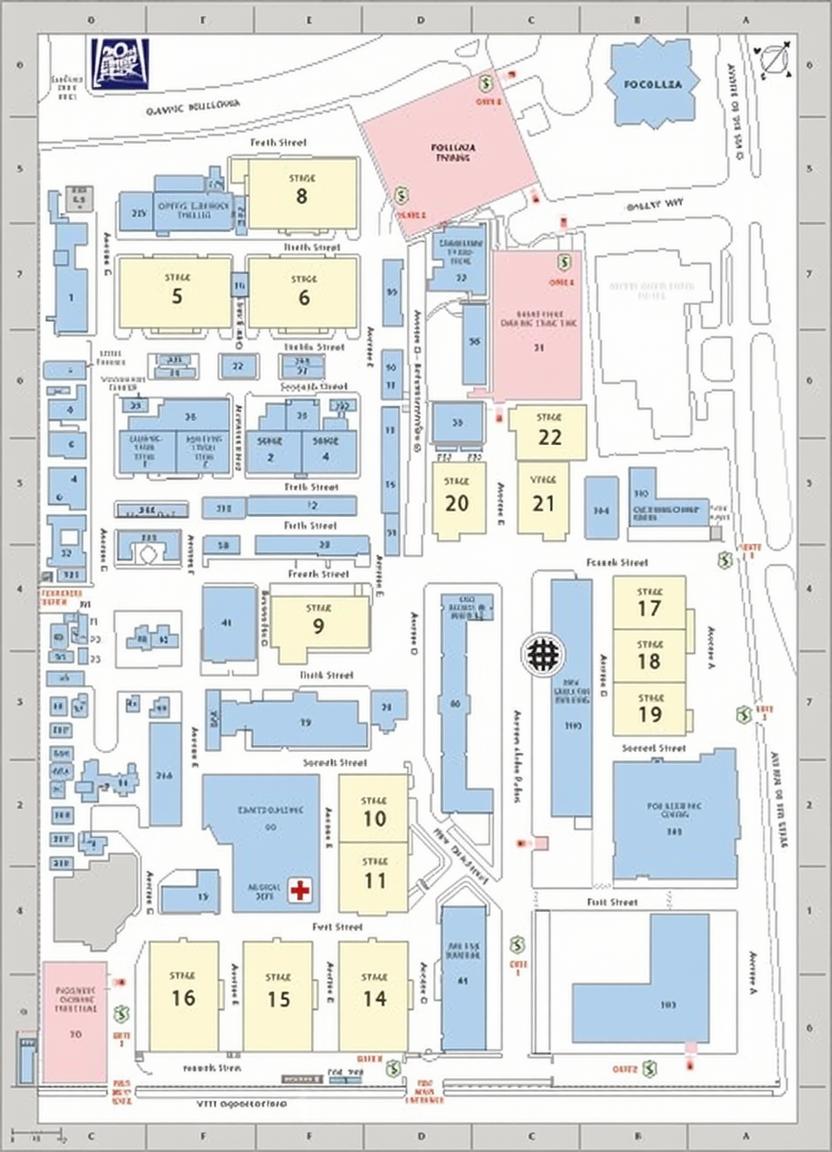 Fox Studios Lot Map Small