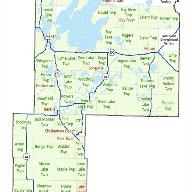 Map Of Cass County Mn