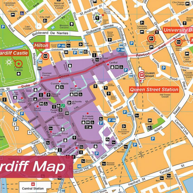 Map Of Cardiff