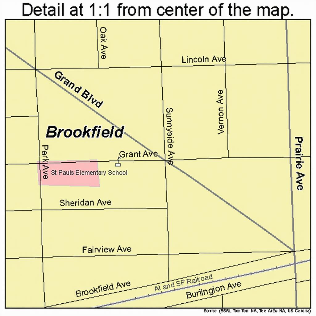 Brookfield Illinois Street Map 1708576