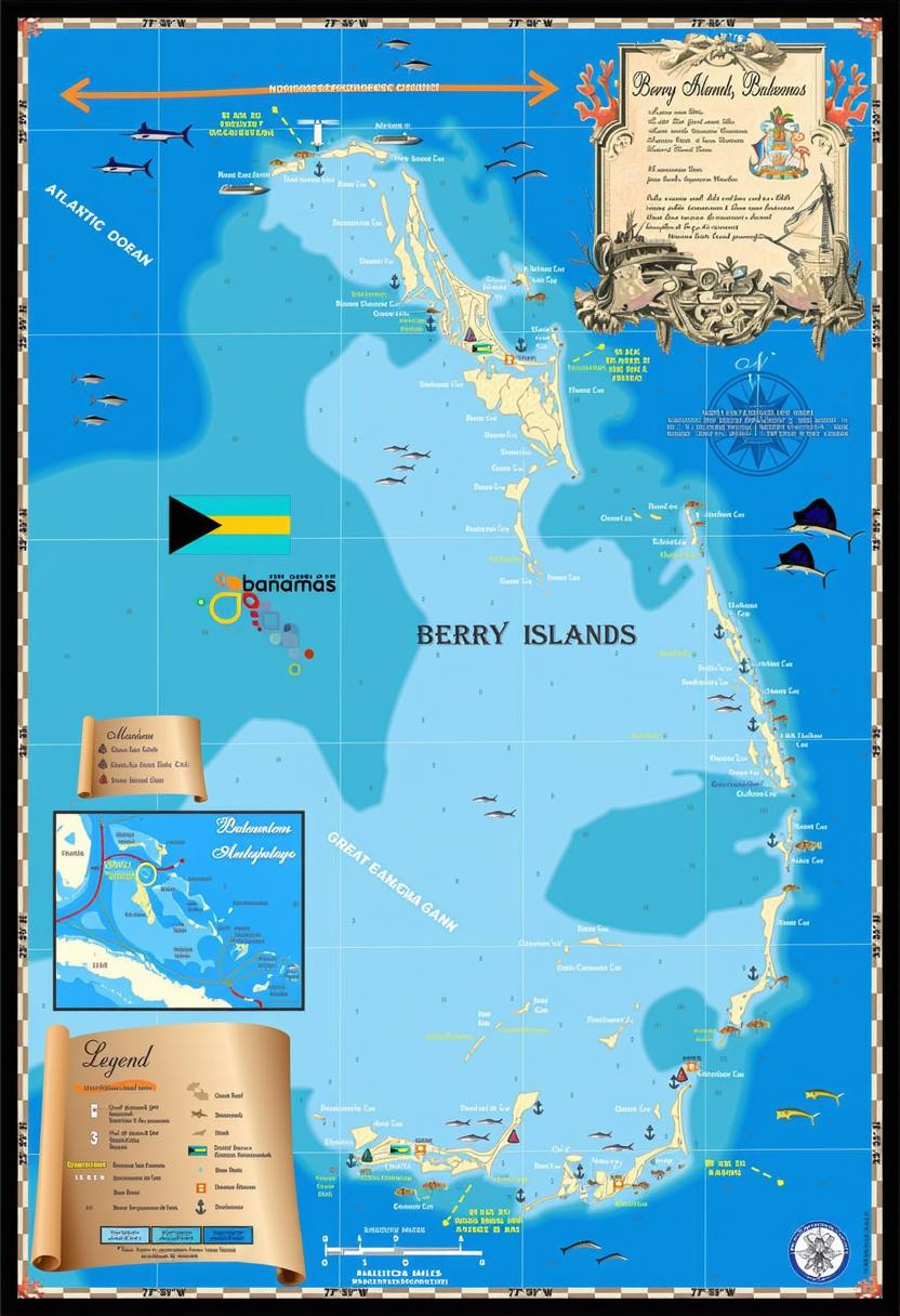 Berry Islands Map - Island Map Store