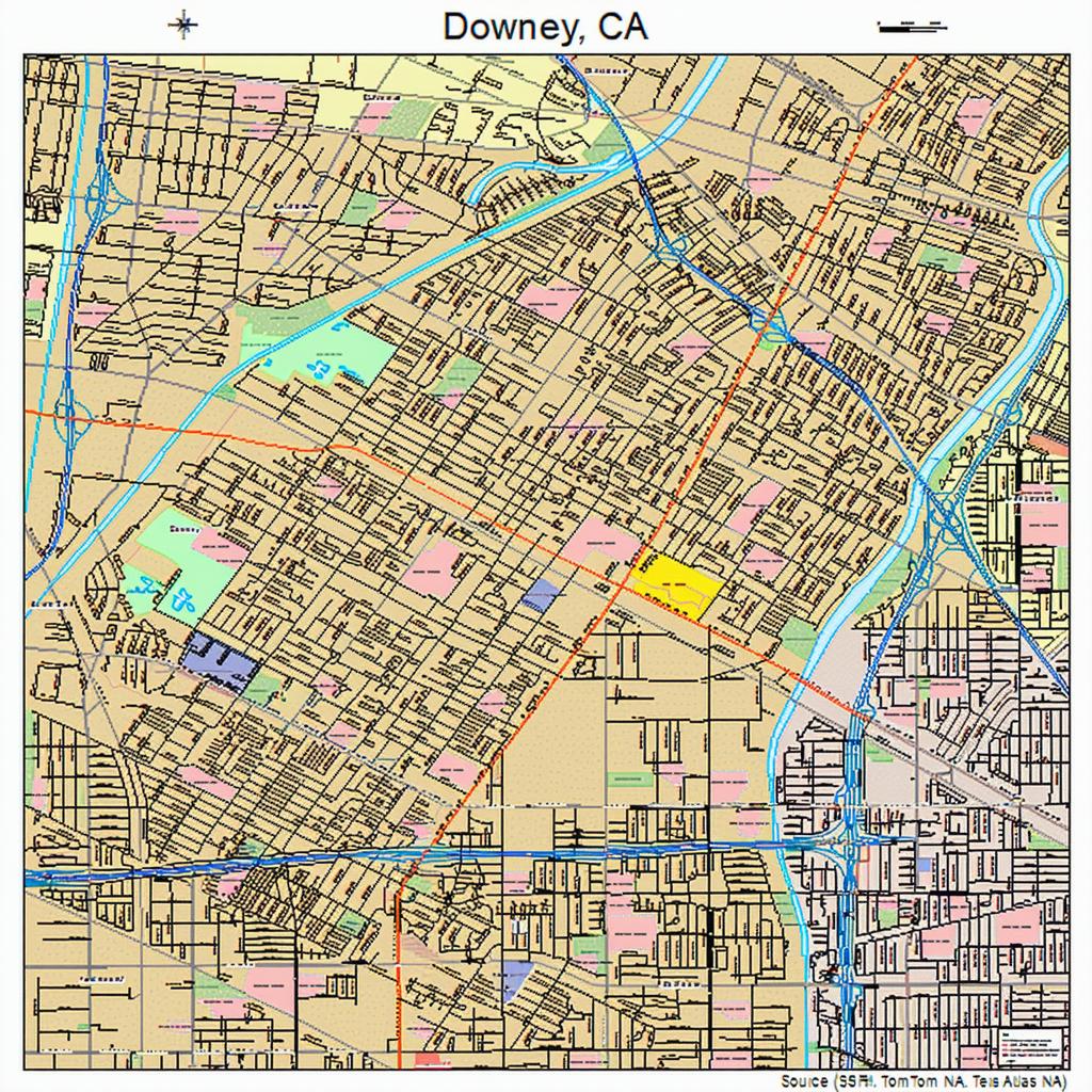 Downey California Street Map 0619766