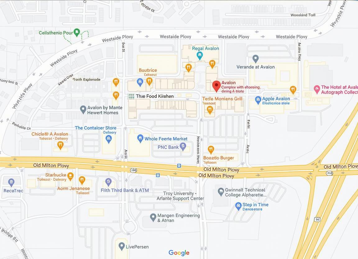 Map Of Avalon Alpharetta - Lanna Mirilla