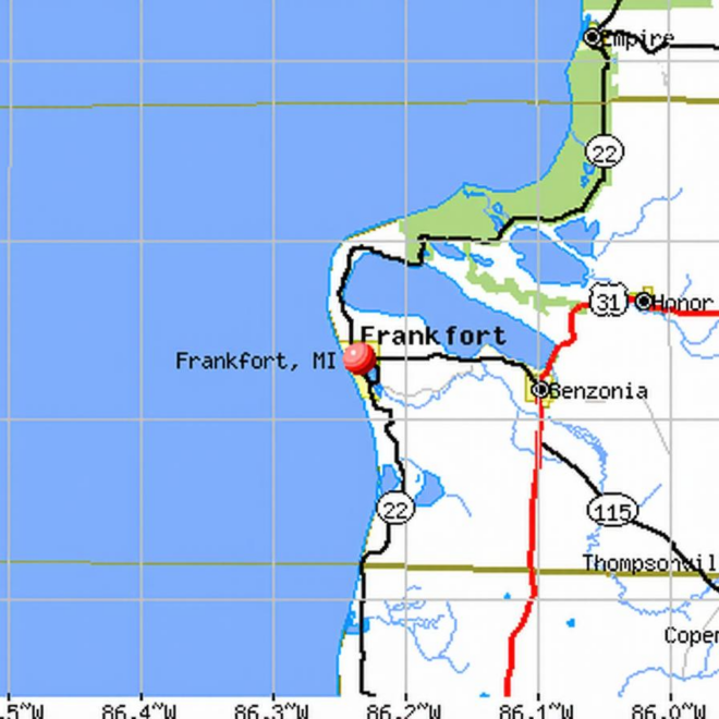 Map Of Frankfort Mi