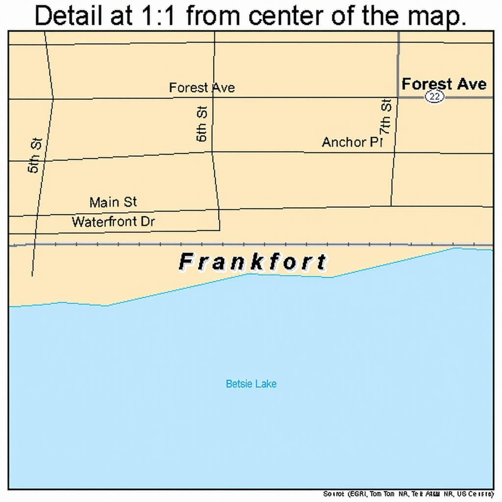 Frankfort Michigan Street Map