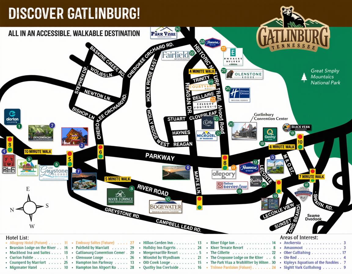 Gatlinburg Area Downtown Map