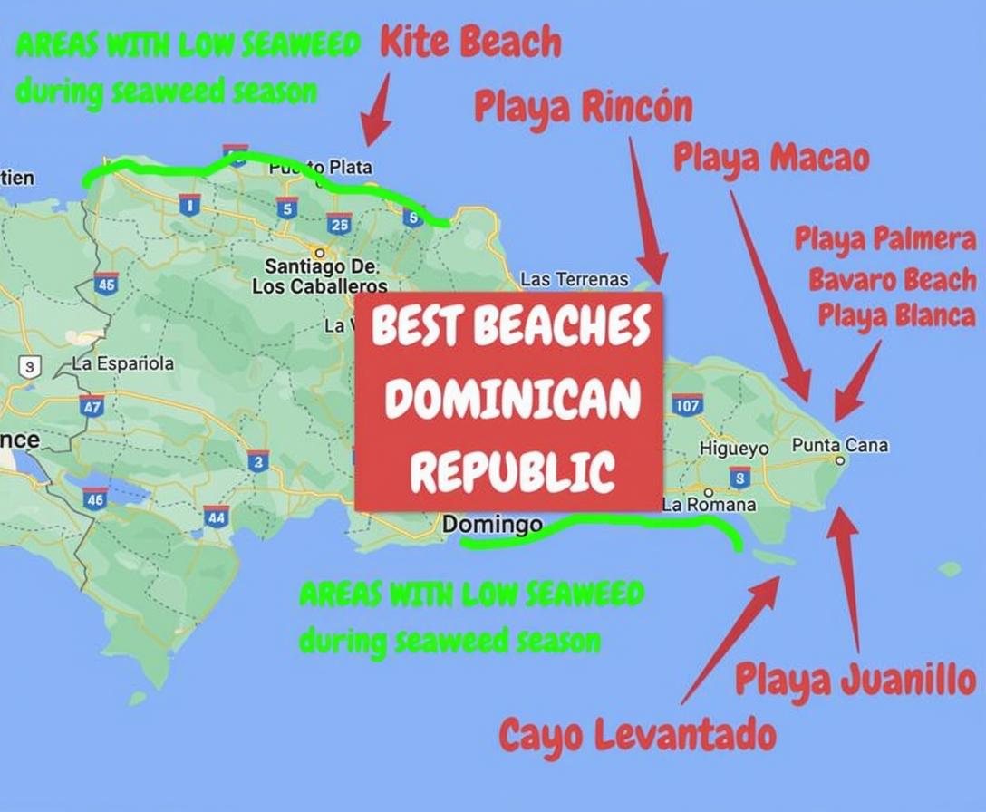 Best Beaches in the Dominican Republic Map