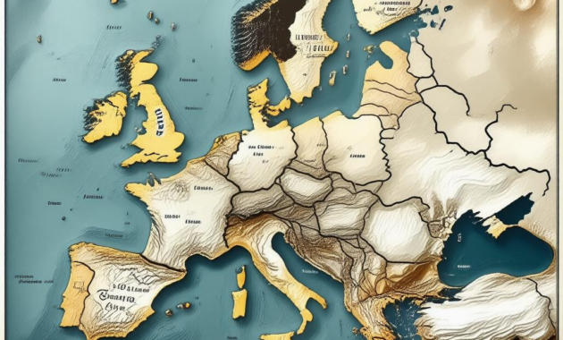 Map Of Europe Vintage