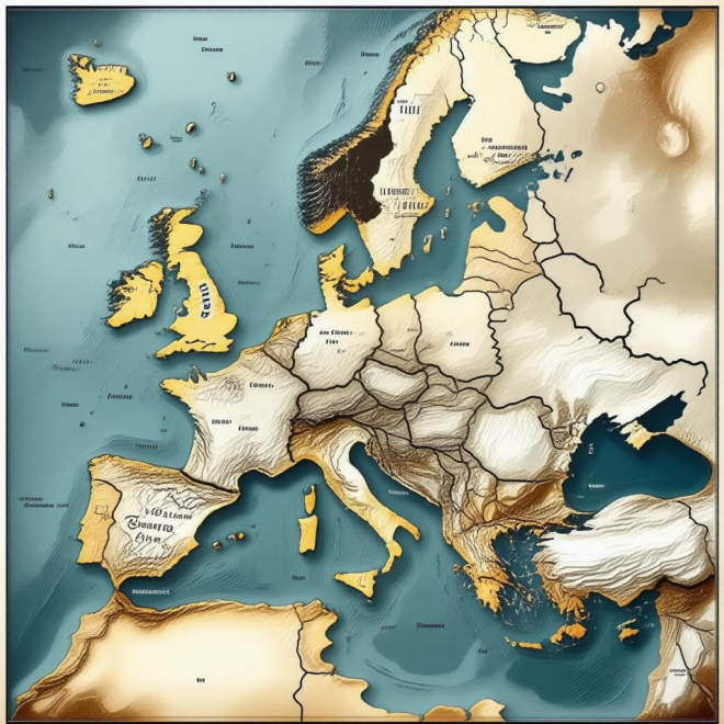 Map Of Europe Vintage