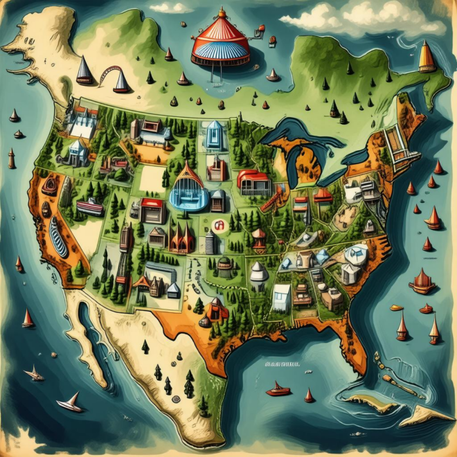 Map Of Amusement Parks In Usa
