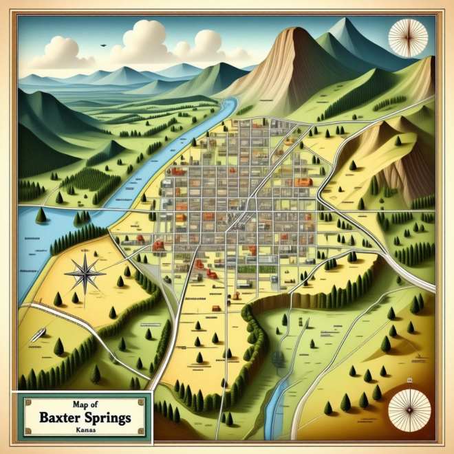 Map Of Baxter Springs Kansas