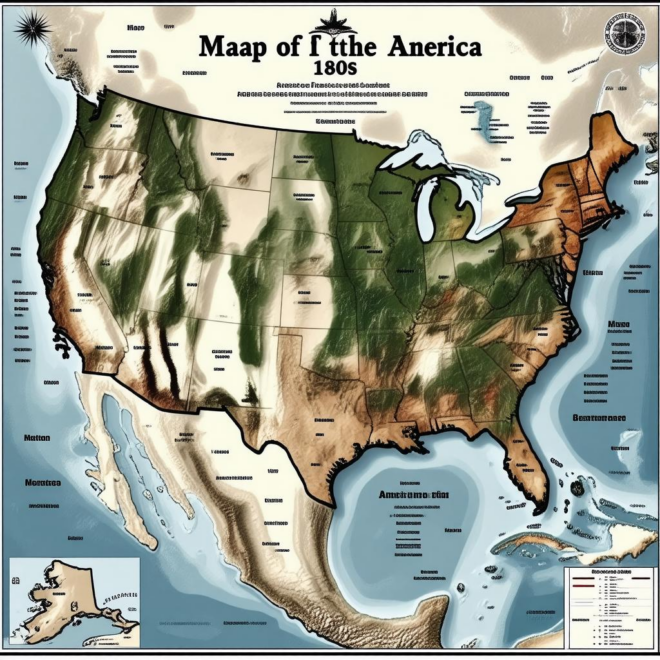 Map Of America In The 1800s