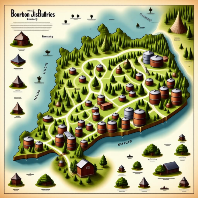 Map Of Bourbon Distilleries In Kentucky