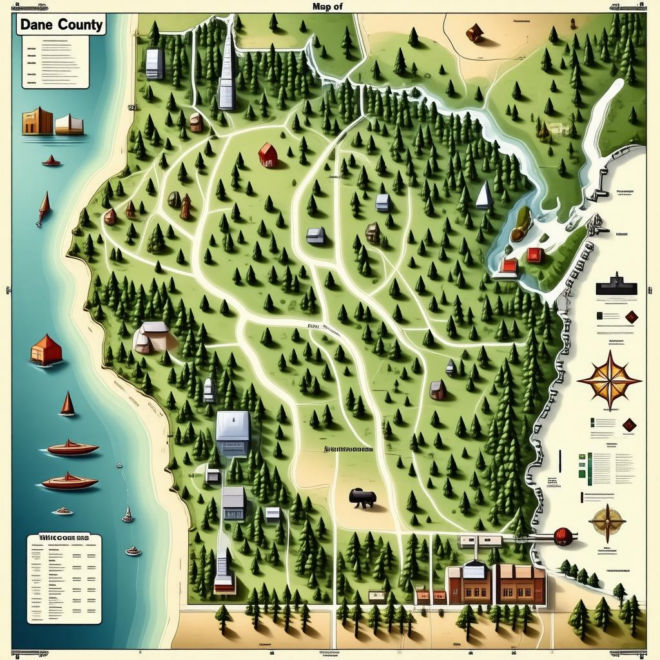 Map Of Dane County Wisconsin