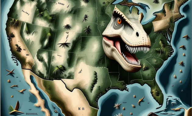 Map Of Dinosaurs In The United States