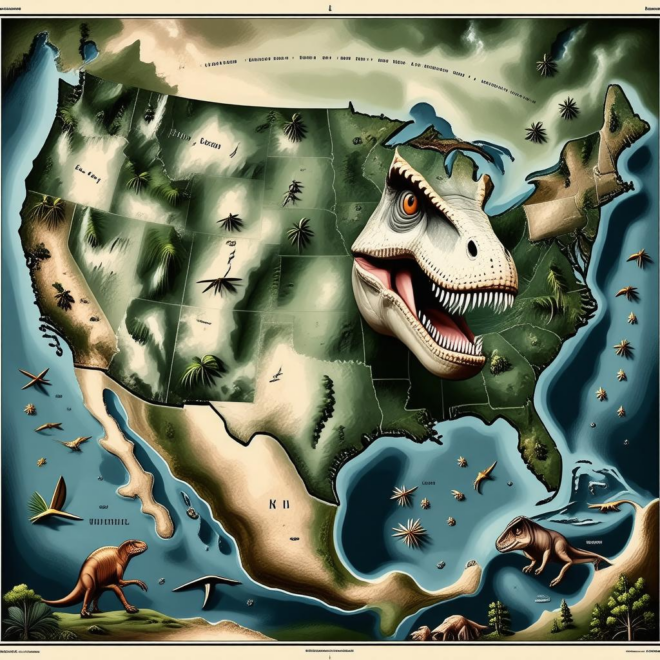Map Of Dinosaurs In The United States