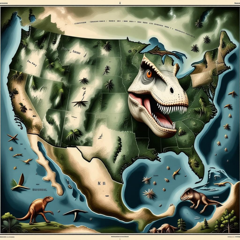 Map Of Dinosaurs In The United States