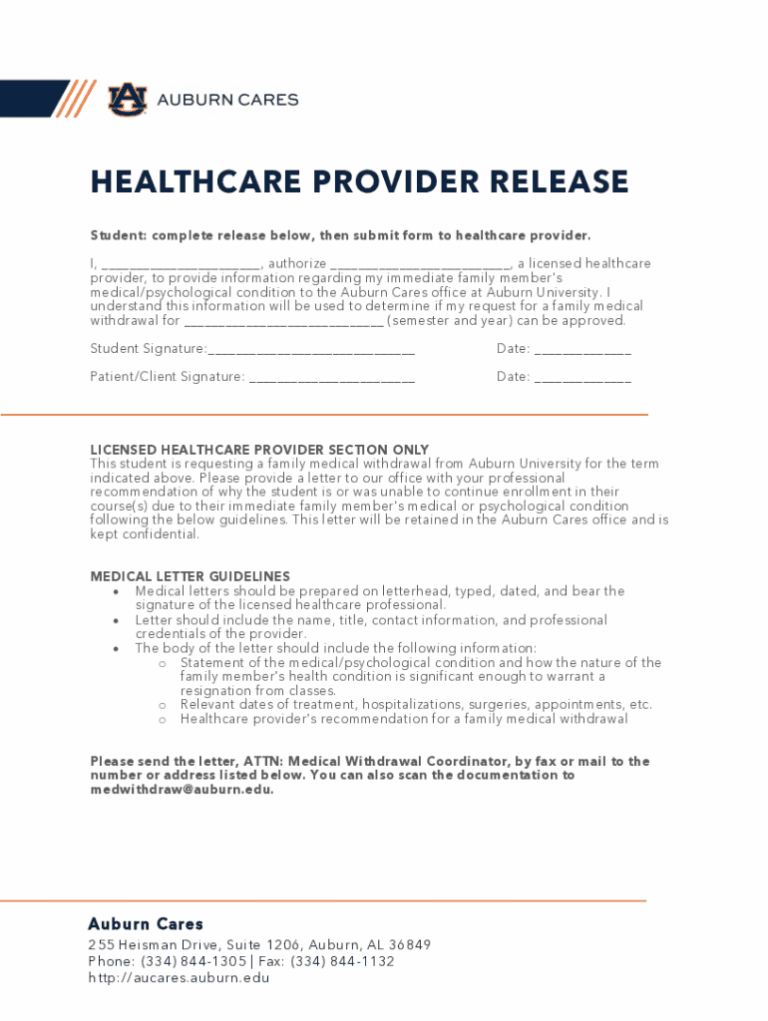 What Is a Healthcare Provider Release Form?