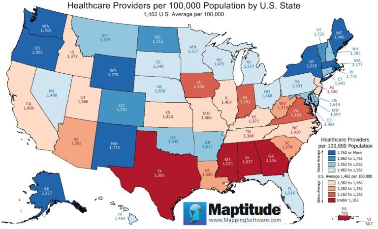 How Many Healthcare Providers Are in Each U.S. State?
